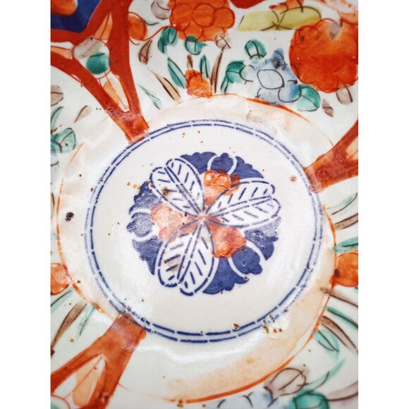 Antique Japanese Imari Porcelain Bowl Wabi-Sabi Edo - Meiji Era 1800s Scalloped - Picture 5 of 16